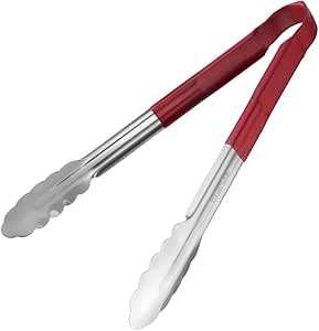Stainless Steel Cooking Tongs 12″ Red