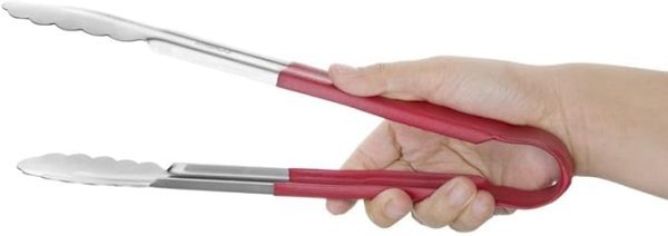 Stainless Steel Cooking Tongs (12", Red)