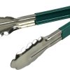 3X  Professional Stainless Steel Food Tongs Set (9", Green)
