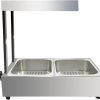 51Du7IK1IgL._AC_SX679_-1.jpg French Fry Warmer Overhead Heat Lamp Fry Warming Station with (2) Food Pans