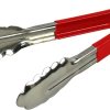 3X  Professional Stainless Steel Cooking Tongs Set (9", Red)