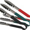 3pc Professional 9" (23cm) Stainless Steel Food Tongs Set (Red Green Black)