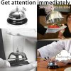 Desk Service Bell Attention Call Butler Waiter Bell (Silver)