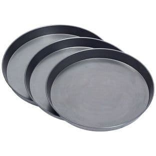 9" Black Iron Pizza Pans (Pack of 5)