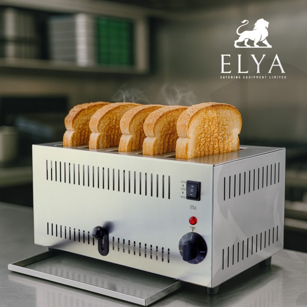 6 Slice Toaster Commercial - Extra Wide Slots +5 Speed