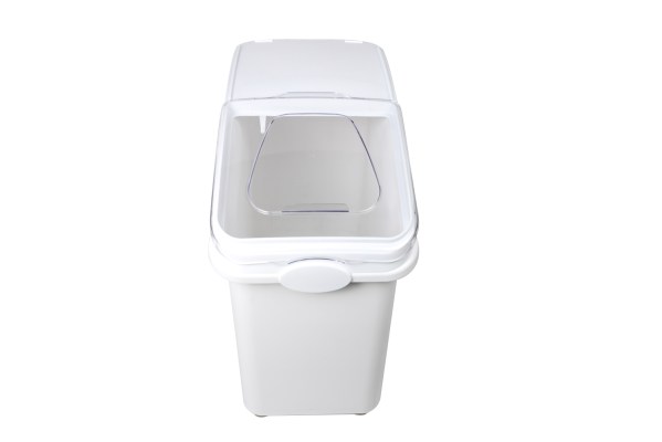 Mobile Ingredient Bin 102 litre Transparent lid,  large Ingredient Storage Container with Scoop and Wheels