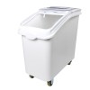 Mobile Ingredient Bin 102 litre Transparent lid,  large Ingredient Storage Container with Scoop and Wheels