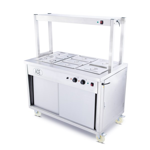 IMG_1168-w1.jpg Mobile Wet Bain Marie Top & Hot Cupboard with Heated Buffet Gantry (116cm)