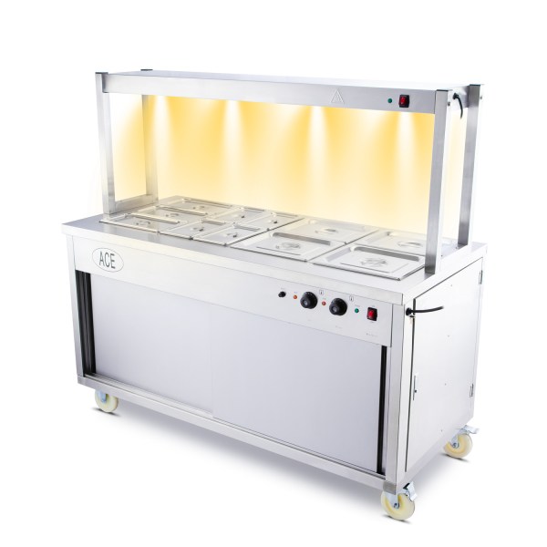 IMG_1210-w2.jpg Mobile Wet Bain Marie Top & Hot Cupboard with Heated Buffet Gantry (150cm)
