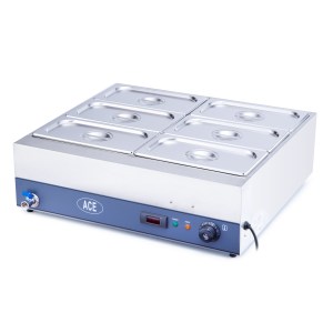 ACE 6 Pot Wet Bain Marie Digital Temp Display