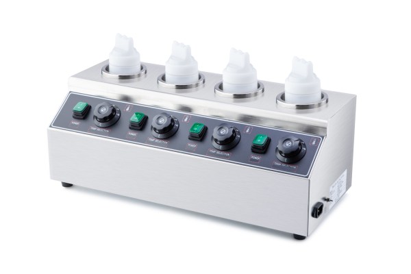 Commercial 4 Bottle Electric Sauce Warmer Hot Chocolate Heating Machine