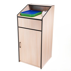 wooden restaurant trash bin, fast food garbage 100litre