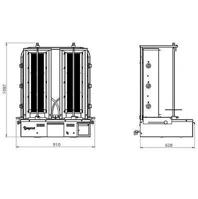 DOUBLE 3+3  DOUBLE GAS KEBAB MACHINE N/LPG