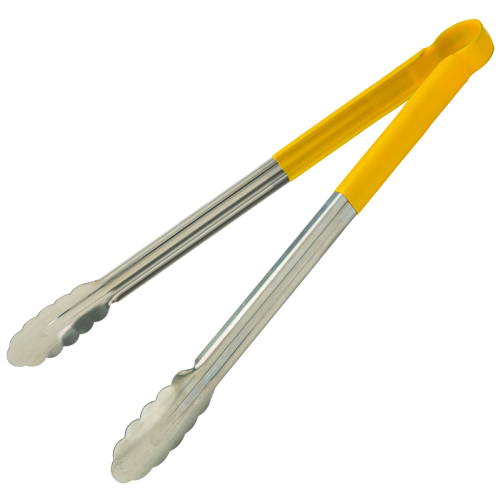 Stainless Steel Utility Tongs 15 Inch Yellow
