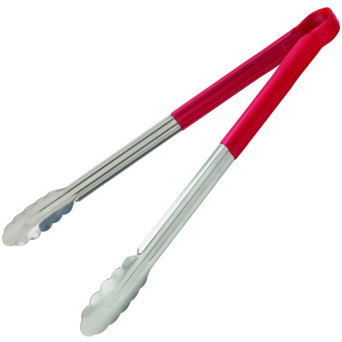Stainless Steel Utility Tongs 15Inch Red