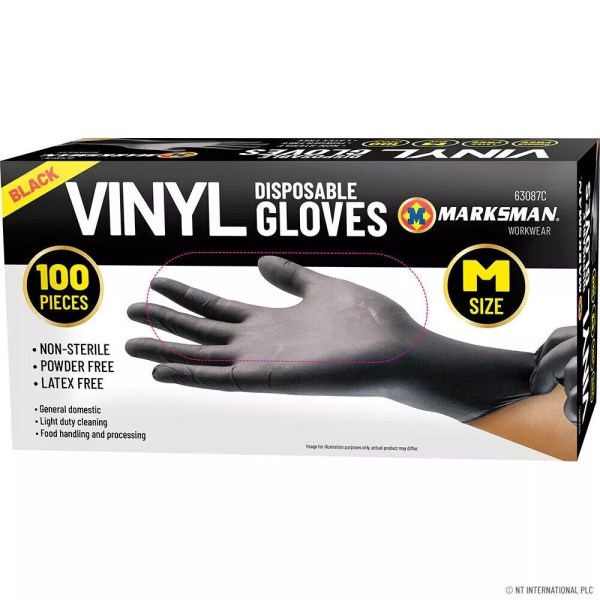 s-l1600-2025-04-02T165823.365.webp 100PC MEDIUM DISPOSABLE VINYL GLOVES BLACK POWDER/LATEX FREE WORK HYGIENE FOOD