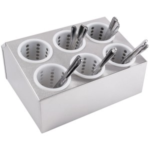 Cutlery Holder 6 Grids Stainless Steel