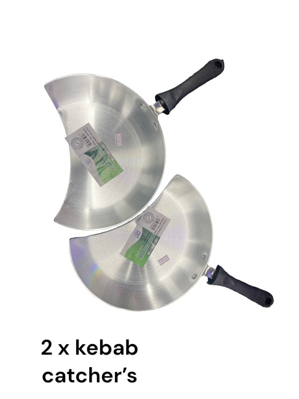 2 X 24cm Aluminium Doner Kebab Chicken Shawarma Meat Catcher