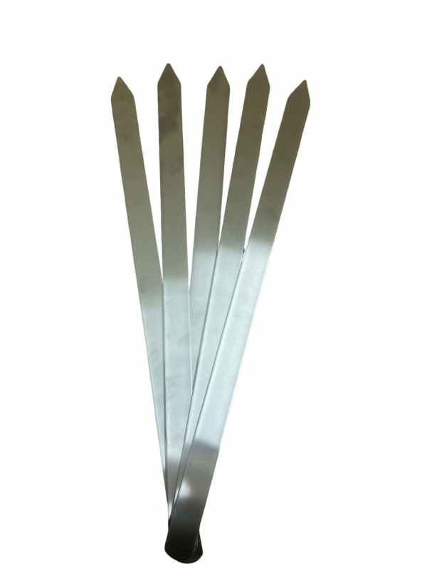 XL BBQ Kebab Skewers Stainless Steel Flat x 5